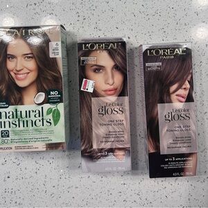 L'Oreal Natural Instincts and Le Color Gloss - Dark Brown Collection